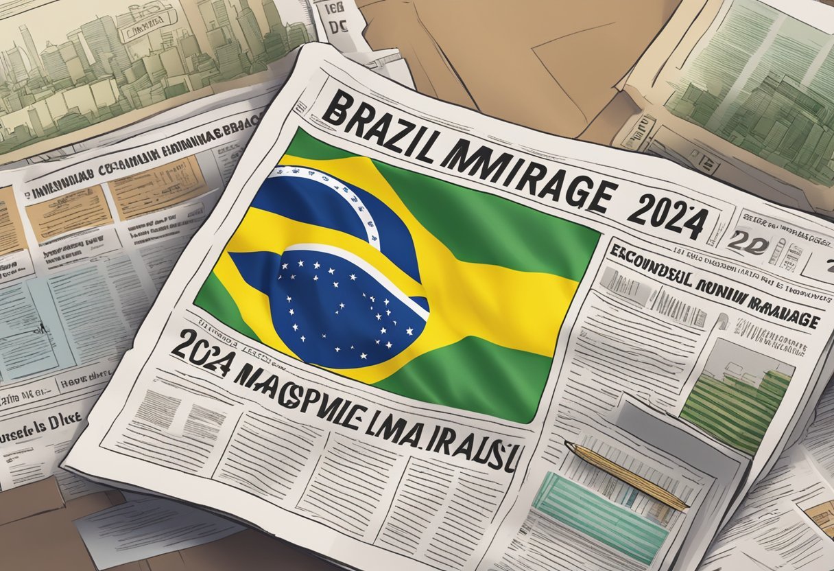 Jornal com Bandeira do Brasil